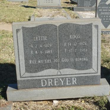 DREYER Koos 1929-1984 &amp; Lettie 1929-1983