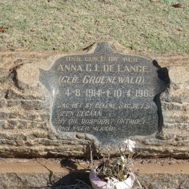 LANGE Anna G.L., de nee GROENEWALD 1914-196?