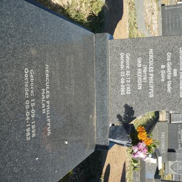 MALAN Hercules Philippus 1898-1982 :: HEERDEN Hercules Philippus, van 1932-2003 