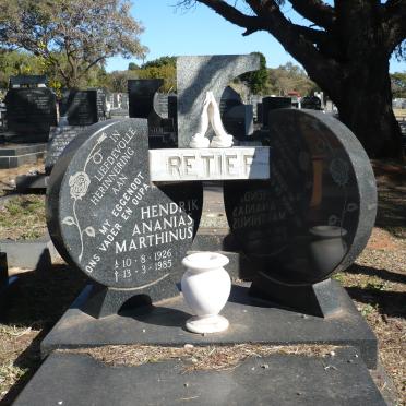 RETIEF Hendrik Ananias Marthinus 1926-1985
