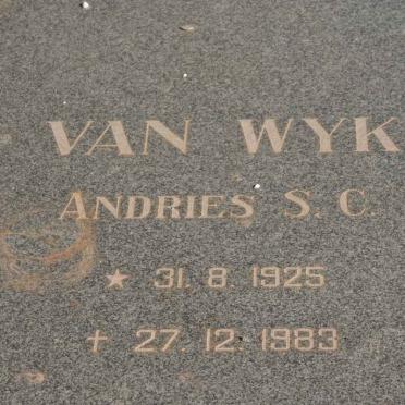 WYK Andries S.C., van 1925-1983
