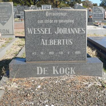 KOCK Wessel Johannes Albertus, de 1901-1981