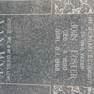 WYK John Foster, van 1890-1968