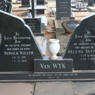 WYK Schalk Willem, van 1921-1978 &amp; Helena Antonetta 1927-1975