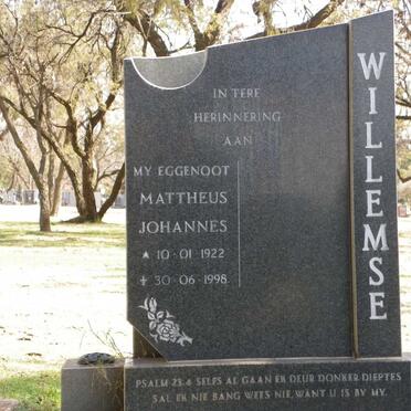 WILLEMSE Mattheus Johannes 1922-1998