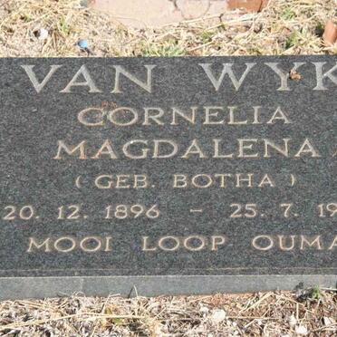 WYK Cornelia Magdalena, van nee BOTHA 1896-1982