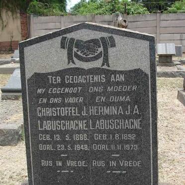 LABUSCHAGNE Christoffel J.1888-1948 &amp; Hermina J.A 1892-1973