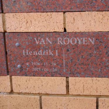 ROOYEN Hendrik J., van 1924-2003