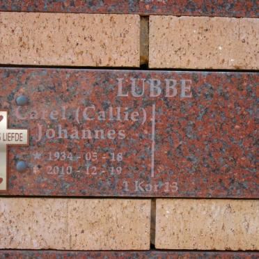 LUBBE Carel Johannes 1934-2010