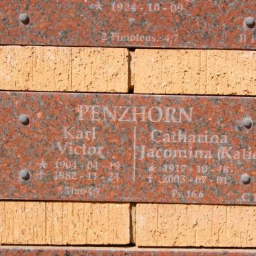 PENZHORN Karl Victor 1904-1982 &amp; Catharina Jacomina 1917-2003