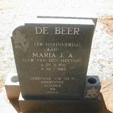 BEER Maria Johanna Aletta, de nee VAN DEN HEEVER 1910-1983