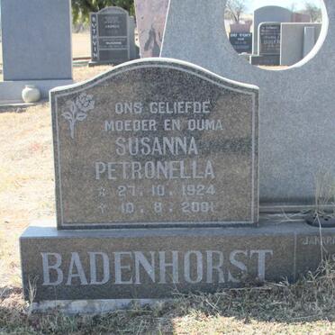 BADENHORST Susanna Petronella 1924-2001