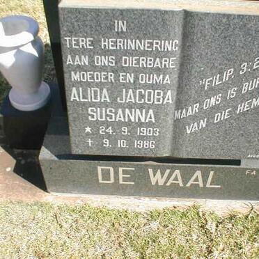 WAAL Alida Jacoba Susanna, de 1903-1986