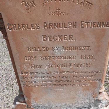 BECKER Charles Arnulph Etienne -1887