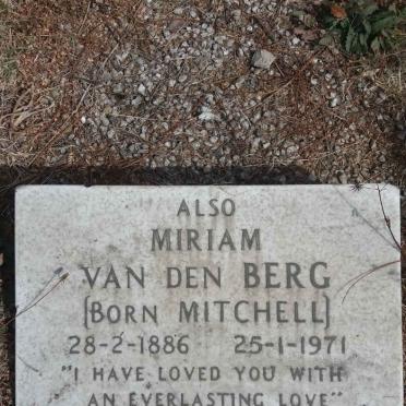 BERG Miriam, van den nee MITCHELL 1886-1971