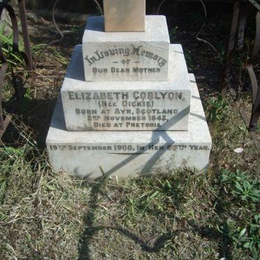 CORLYON Elizabeth nee DICKIE 1842-1908