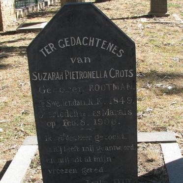 CROTS Suzarah Pietronella nee ROOTMAN 1849-1906