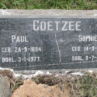 COETZEE Paul 1884-1977 &amp; Sophie 1881-1973