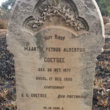 COETSEE Maartin Petrus Albertus 1877-1906