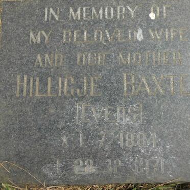 BAXTER Hillicje nee EVERS 1884-1971