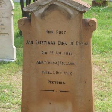 GAZAR Jan Christiaan Dirk,  di 1863-1897