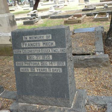 HECK Frances 1835-1915