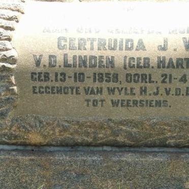 LINDEN Gertruida J. W., V. D., geb. HARTOGH, 1858-1944