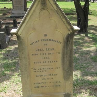 LEAN Joel -1894 &amp; Mary 1839-1896