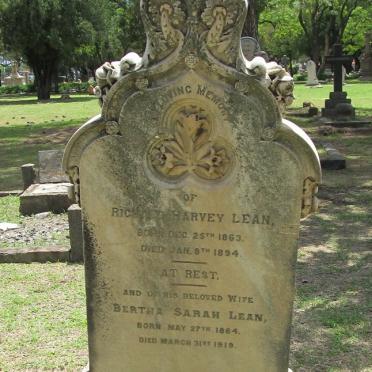 LEAN Richard Harvey 1863-1894 &amp; Bertha Sarah 1864-1919