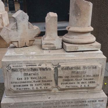 MARAIS Jan Christian Meten 1822-1896 &amp; Catharina Helena VAN NIEKERK 1825-1896