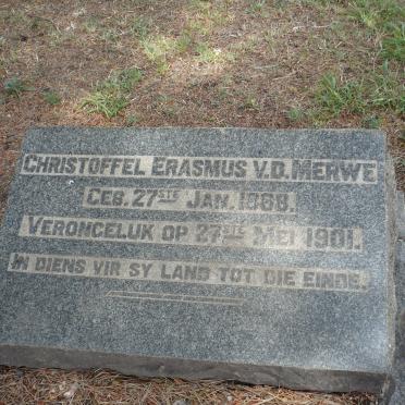 MERWE Christoffel Erasmus, v.d. 1868-1901