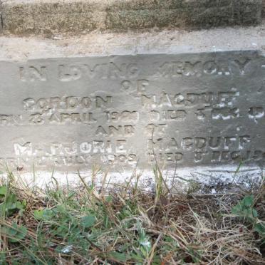MACDUFF Gordon 1908-1909 :: MACDUFF Marjorie 1909-1909