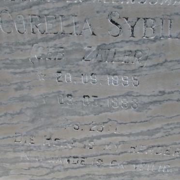 NIEKERK Corelia Sybil, van nee ZEILER 1895-1983