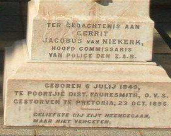 NIEKERK Gerrit Jacobus, van 1849-1896
