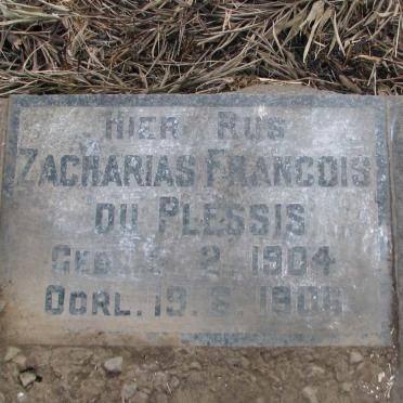 PLESSIS Zacharias Francois, du 1904-1906