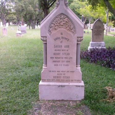 STEAD Henry -1926 &amp; Sarah Ann -1890