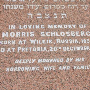 SCHLOSBERG Morris 1855-1904