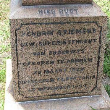 STIEMENS Hendrik 1822-1894 &amp; Adriana ZECHNER 1825-1917