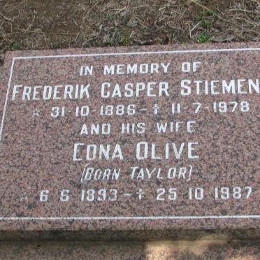 STIEMENS Frederik Casper 1886-1978 &amp; Edna Olive TAYLOR 1893-1987