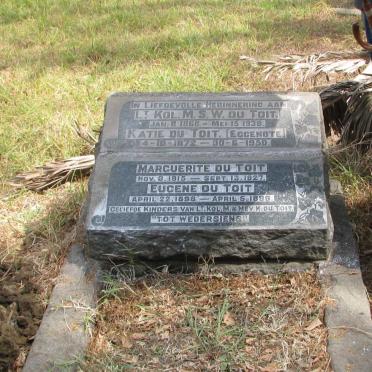 TOIT M.S.W., du 1868-1938 &amp; Katie 1872-1950 :: DU TOIT Marguerite 1915-1927 :: DU TOIT Eugene 1898-1899