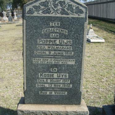 UIJS Poppie nee WOLMARANS -1919 :: UYS Kosie 1917-1940