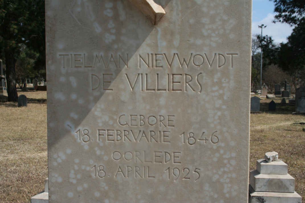 VILLIERS Tielman Nieuwoudt, de 1846-1925