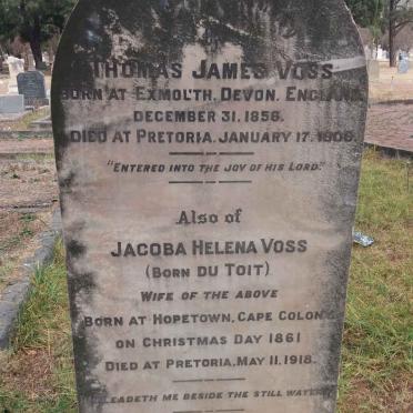 VOSS Thomas James 1856-1900 &amp; Jacoba Helena DU TOIT 1861-1918