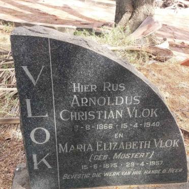 VLOK Arnoldus Christian 1866-1940 &amp; Maria Elizabeth MOSTERT 1875-1957