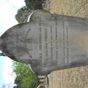 WIJK Hendrina Johanna, van nee VAN TONDER 1869-1895
