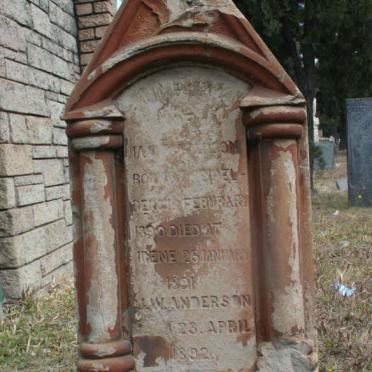 ANDERSON Ja? 1890-1891 :: ANDERSON J.W. 1892-1892
