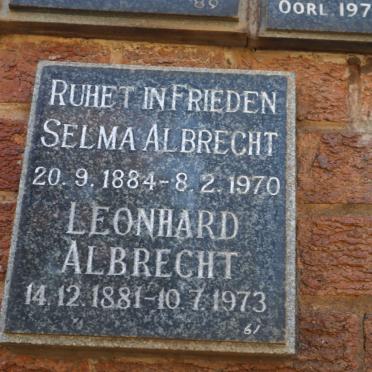 ALBRECHT Leonhard 1881-1973 &amp; Selma 1884-1970