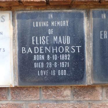 BADENHORST Elise Maud 1892-1971