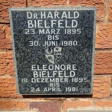 BIELFELD Harald 1895-1980 &amp; Eleonore 1895-1981