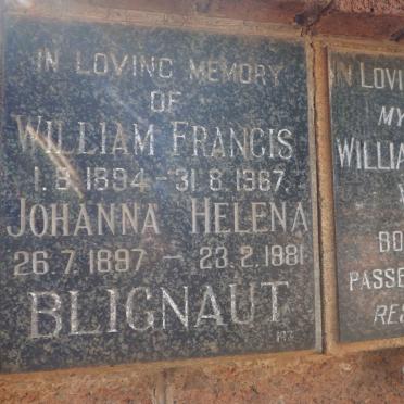 BLIGNAUT William Francis 1894-1967 &amp; Johanna Helena 1897-1981
